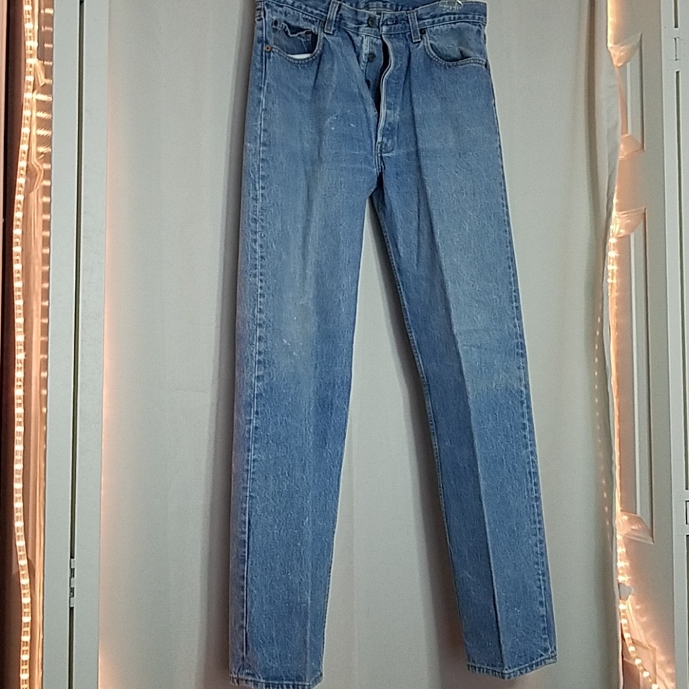 Vintage mens button fly straight cut jeans